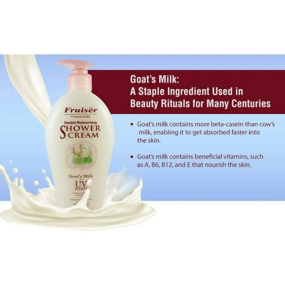 Fruiser Double Moisturizing Shower Cream Goat's Milk With UV White - Indyancart