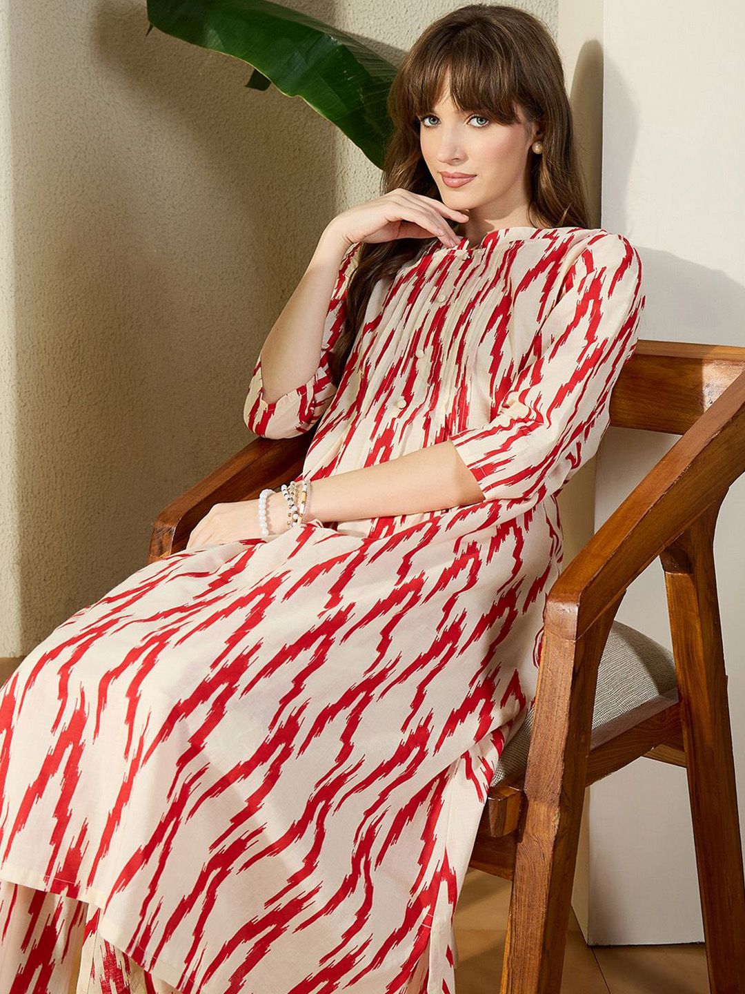 Indyancart IE Printed Pure Cotton Tunic With Trouser