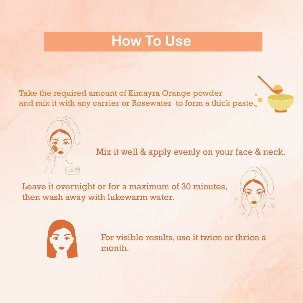 Kimayra Natural Orange Peel Powder Face Pack For Youth Glowing Skin & Reduces Scars