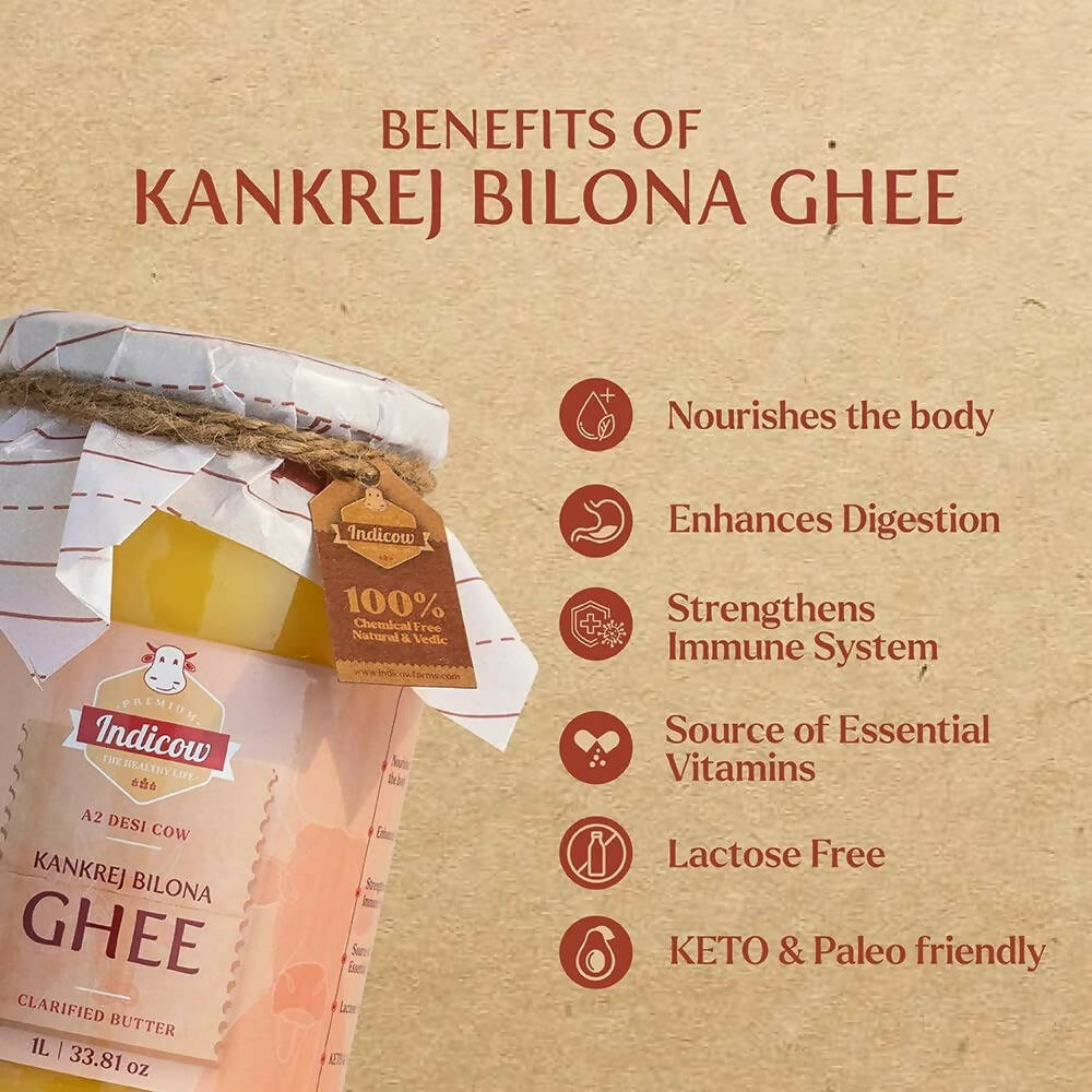 Indicow Foods Vedic Bilona A2 Cow Ghee - Indyancart