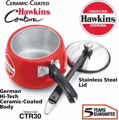 Hawkins Ceramic Coated Contura 3 L Pressure Cooker (CTR30)