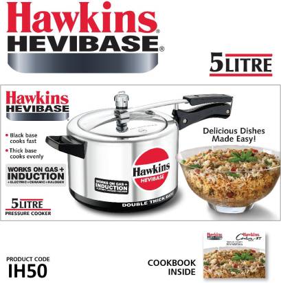 Hawkins Hevibase 5 L Induction Bottom Pressure Cooker (IH50)