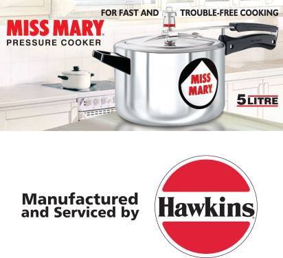 Hawkins Miss Mary 5 L Pressure Cooker MM50 (Aluminium)