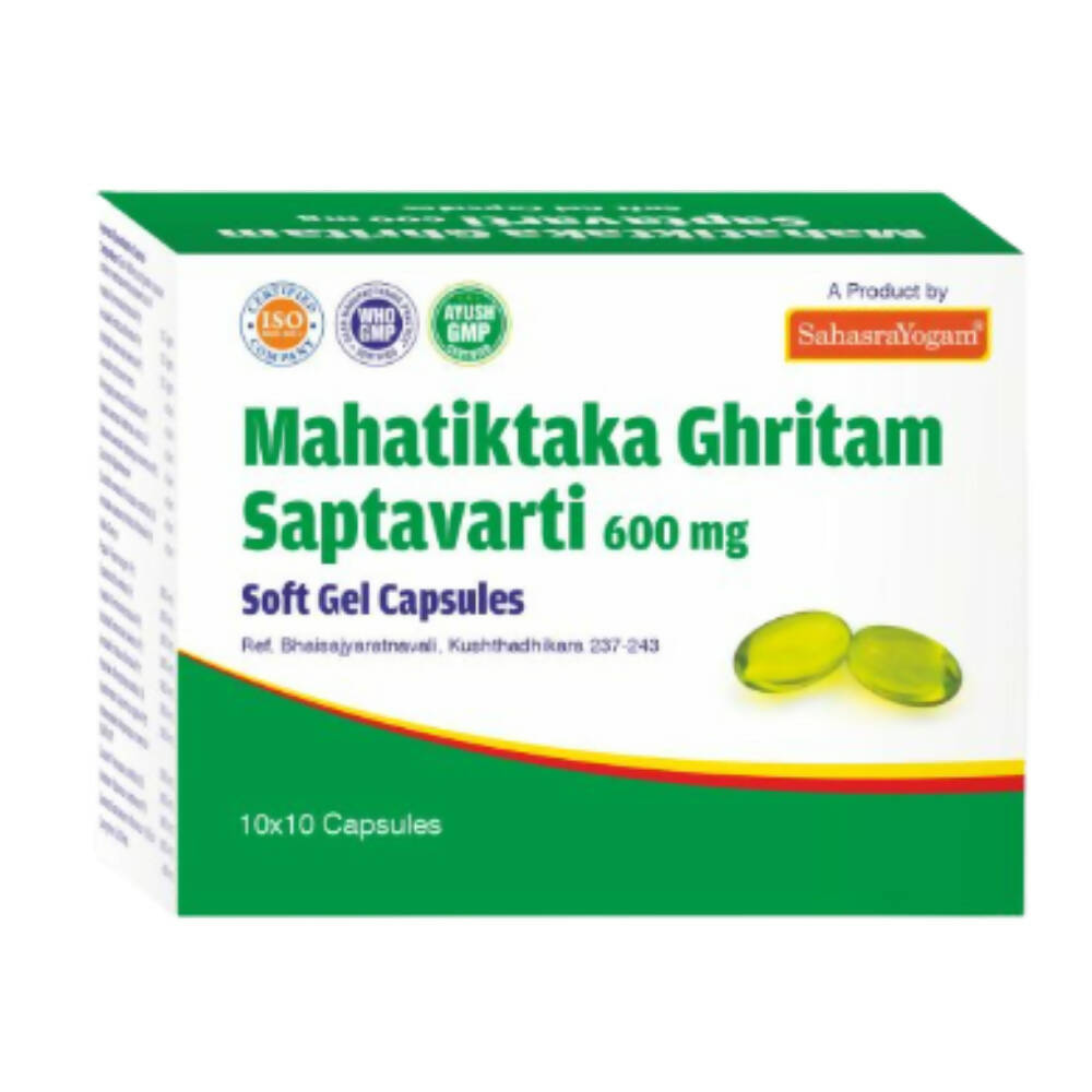 Sahasrayogam Mahatiktaka Ghritam Saptavarti Softgel Capsules - Indyancart