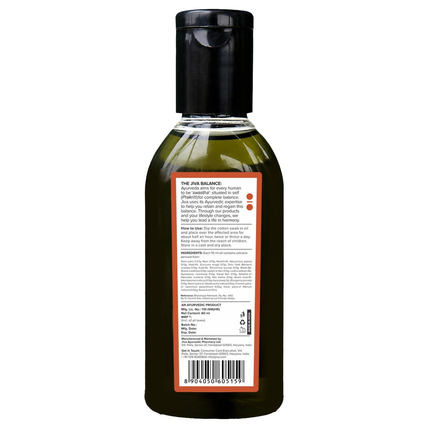 Jiva Ayurveda Jatyadi Oil - Indyancart