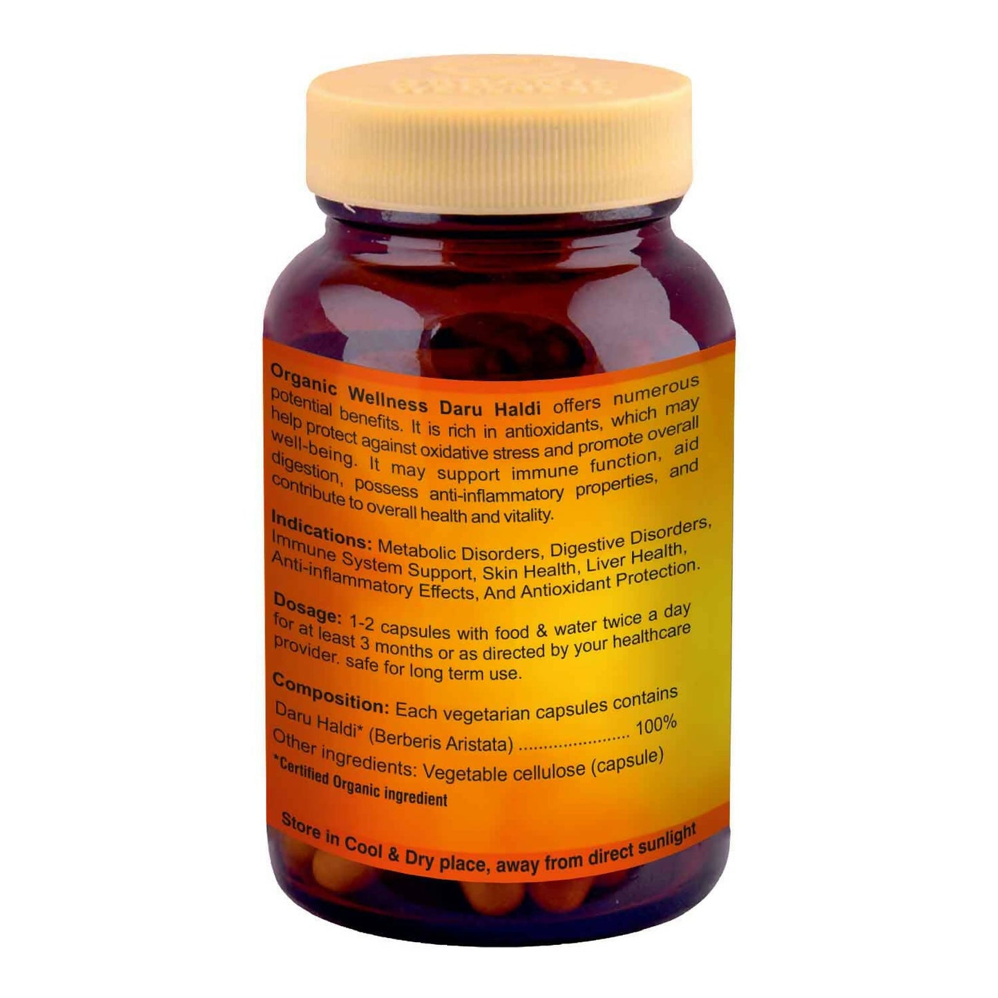 Organic Wellness Daru Haldi Vegetarian Capsules - Indyancart