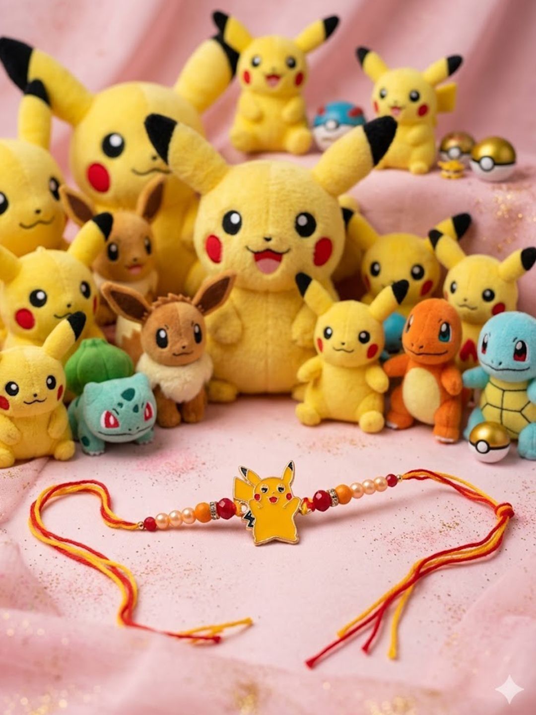 Anouk Kids Pikachu Pokemon Cartoon Yellow & Red Thread Rakhi