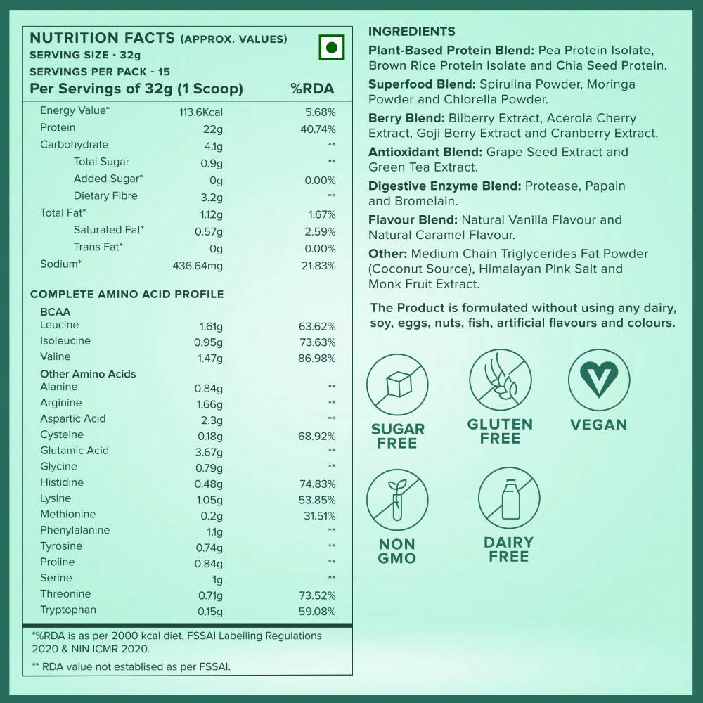 Wellbeing Nutrition Superfood Plant Protein-French Vanilla Caramel - Indyancart