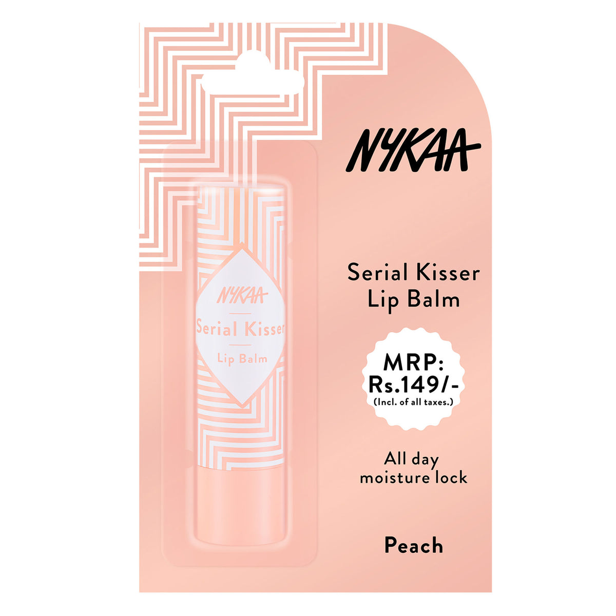 Nykaa Serial Kisser Moisturising Lip Balm With Shea Butter & Vitamin E - Peach