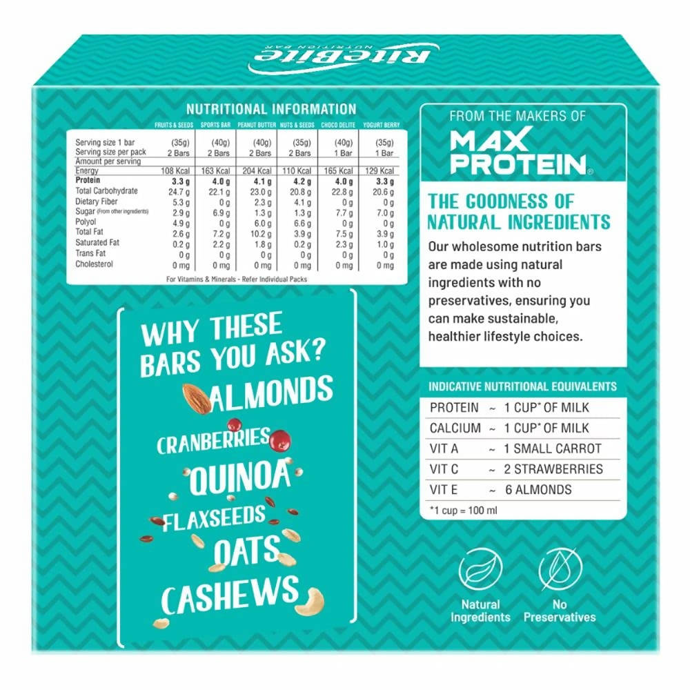 RiteBite Max Protein Nutrition Assorted Bars