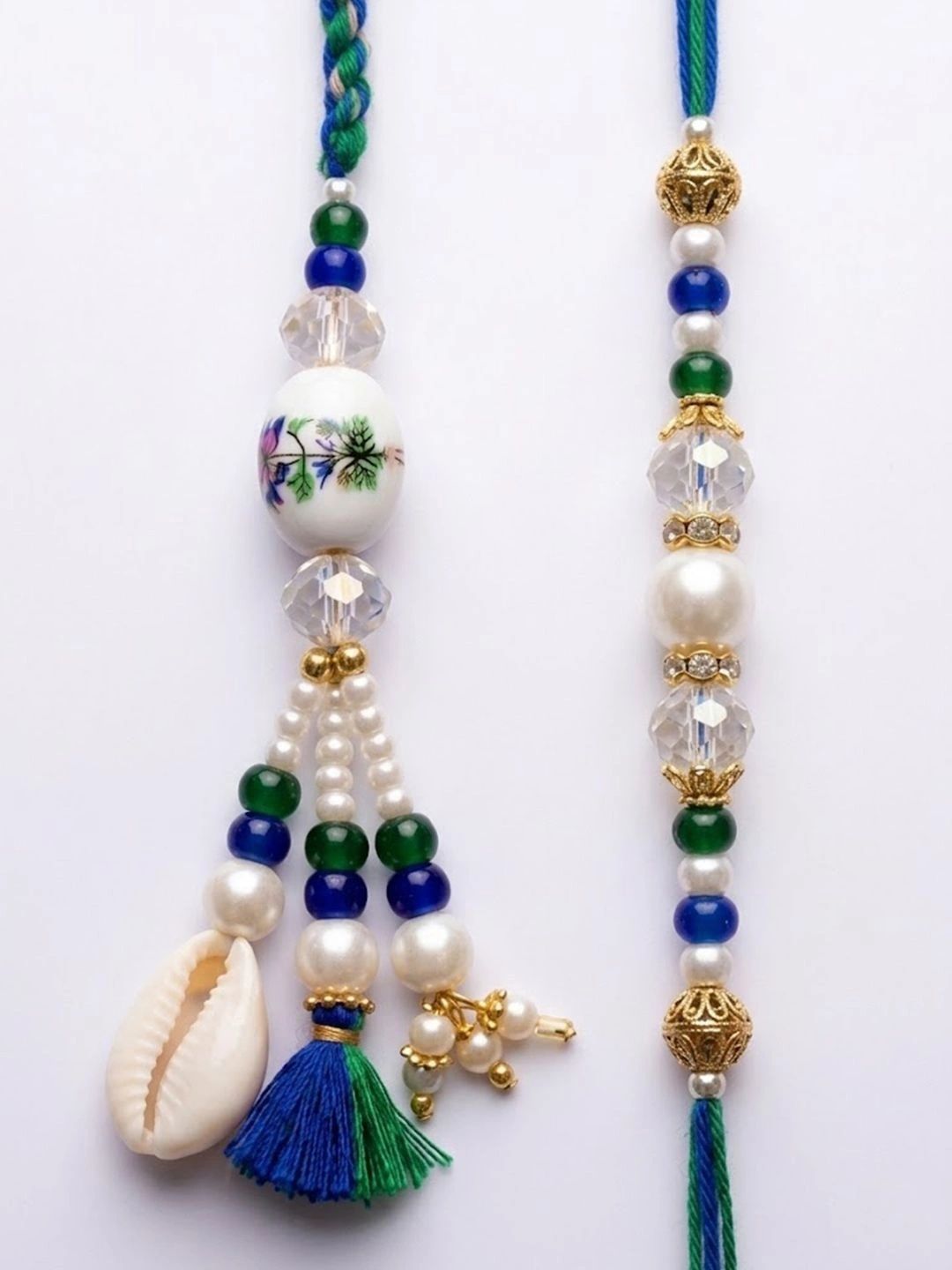 Anouk Set Of 2 Traditional Bhaiya Bhabhi Rakhi With Roli Chawal Chandan Mishri