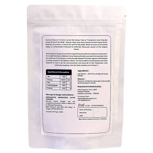 Indic Organics Artisanal Cacao Powder - Indyancart