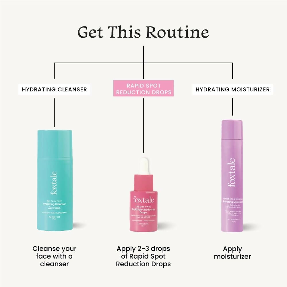 Foxtale Milky Way serum with 3% Tranexamic Acid and Niacinamide for reducing marks, hyperpigmentation, and evening skin tone.