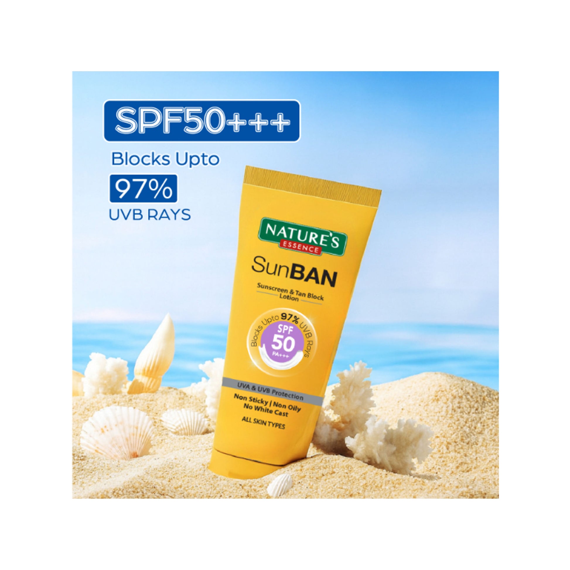 Nature's Essence Sunban Spf 50 Pa+++ Sunscreen & Tan Block Lotion