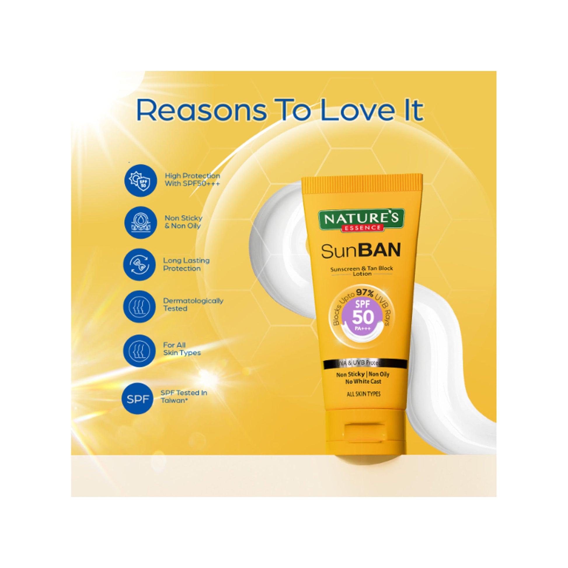 Nature's Essence Sunban Spf 50 Pa+++ Sunscreen & Tan Block Lotion