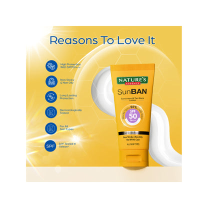 Nature's Essence Sunban Spf 50 Pa+++ Sunscreen & Tan Block Lotion
