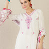 Indyancart IE Women Floral Embroidered Regular Pure Cotton Kurta with Trousers & Dupatta