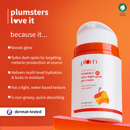 Plum Goodness 1% Vitamin C Ultra-Light-Glow Boosting Gel Cream For Glowing Skin