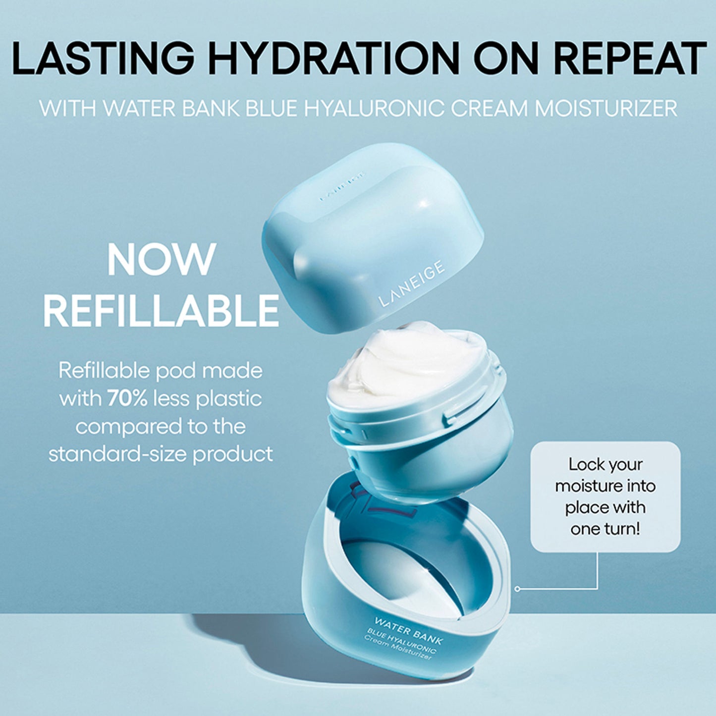 LANEIGE Water Bank Blue Hyaluronic Cream Moisturizer Refill