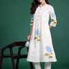Indyancart IE Floral Printed Regular Pure Cotton Kurta with Trousers