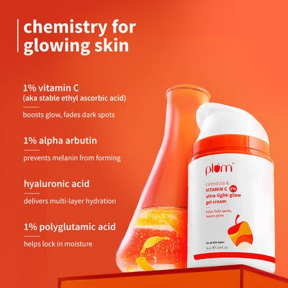 Plum Goodness 1% Vitamin C Ultra-Light-Glow Boosting Gel Cream For Glowing Skin