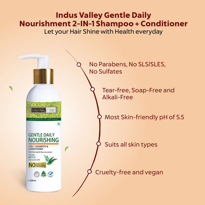 Indus Valley 2-in-1 Shampoo & Conditioner Gentle Daily Nourishing Hair Care
