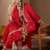 Dhiyona IE Women Ethnic Motifs Embroidered Regular Sequinned Kurta with Trousers & With Dupatta