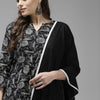 Indyancart IE Women Black Ethnic Motifs Printed Kurta with Trousers & Dupatta