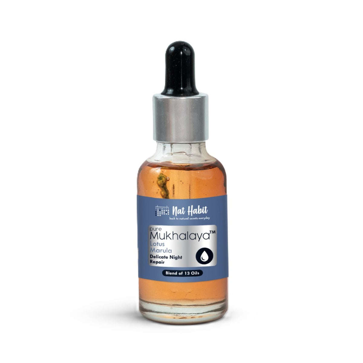 Nat Habit Pure Lotus Marula Face Oil For Massage, Delicate Night Repair Facial Oil Mukhalaya