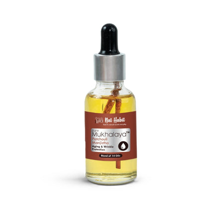 Nat Habit Patchouli Manjistha Face Oil For Anti-Aging, Wrinkle Protect & Bakuchiol For Skin Glowing