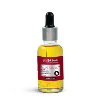 Nat Habit Pure Saffron Tuberose Face Oil For Glowing Skin, Radiance & Glow Facial Oil Mukhalaya