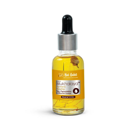 Nat Habit Pure Turmeric Rosehip Face Oil For Gua Sha, Tan Pigmentation & Blemish Control Mukhalaya