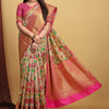 Dhiyona GR Women's Peach Kalamkari Silk Saree