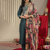 Dhiyona VA Women's Green Ethnic Motifs Embroidered Gotta Patti Kurta with Trousers & With Dupatta