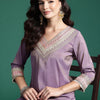 Dhiyona IE Ethnic Motifs Embroidered Sequinned Kurta With Trousers & Dupatta