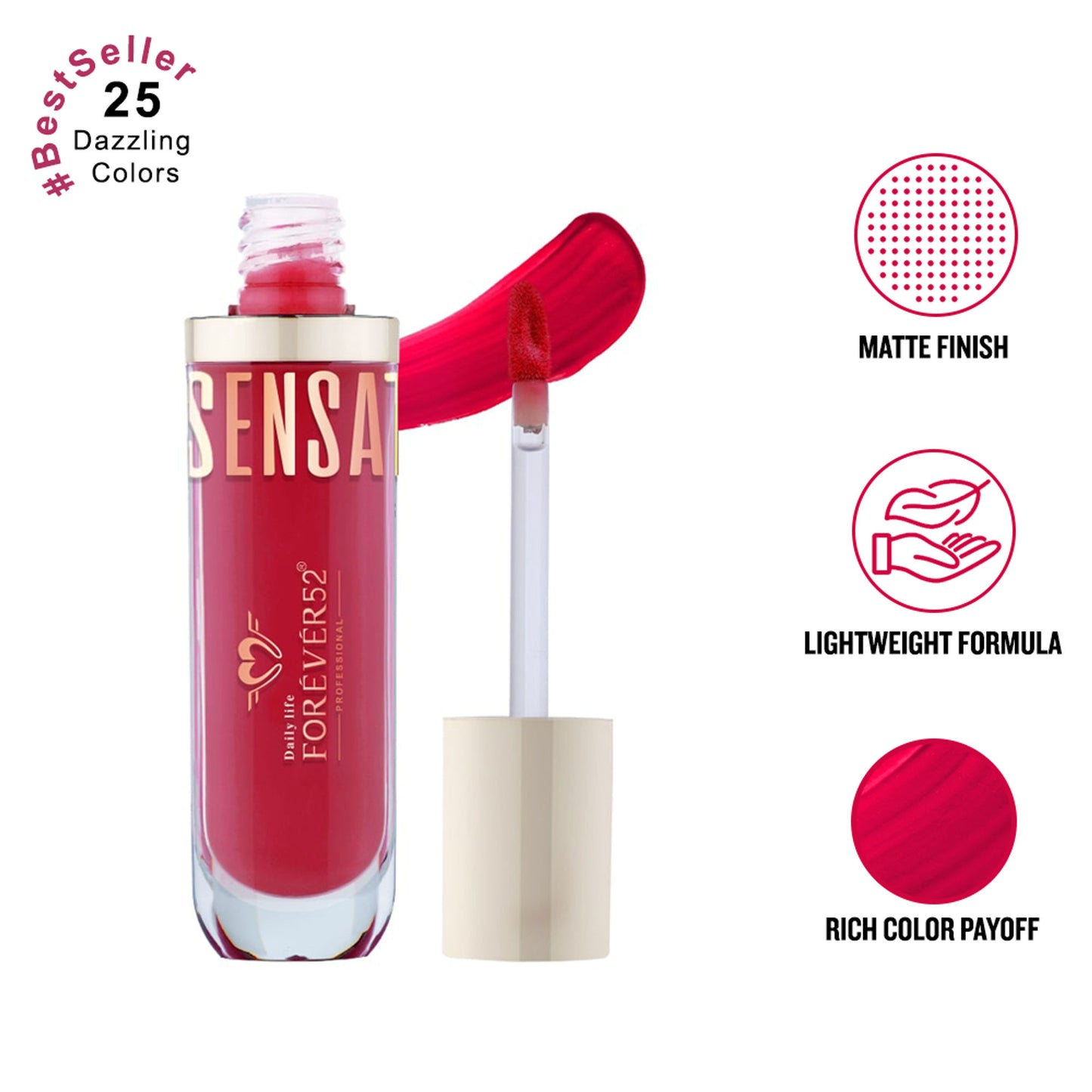 Daily Life Forever52 Sensational Lip Liquid Lipstick - Neon Red - 005