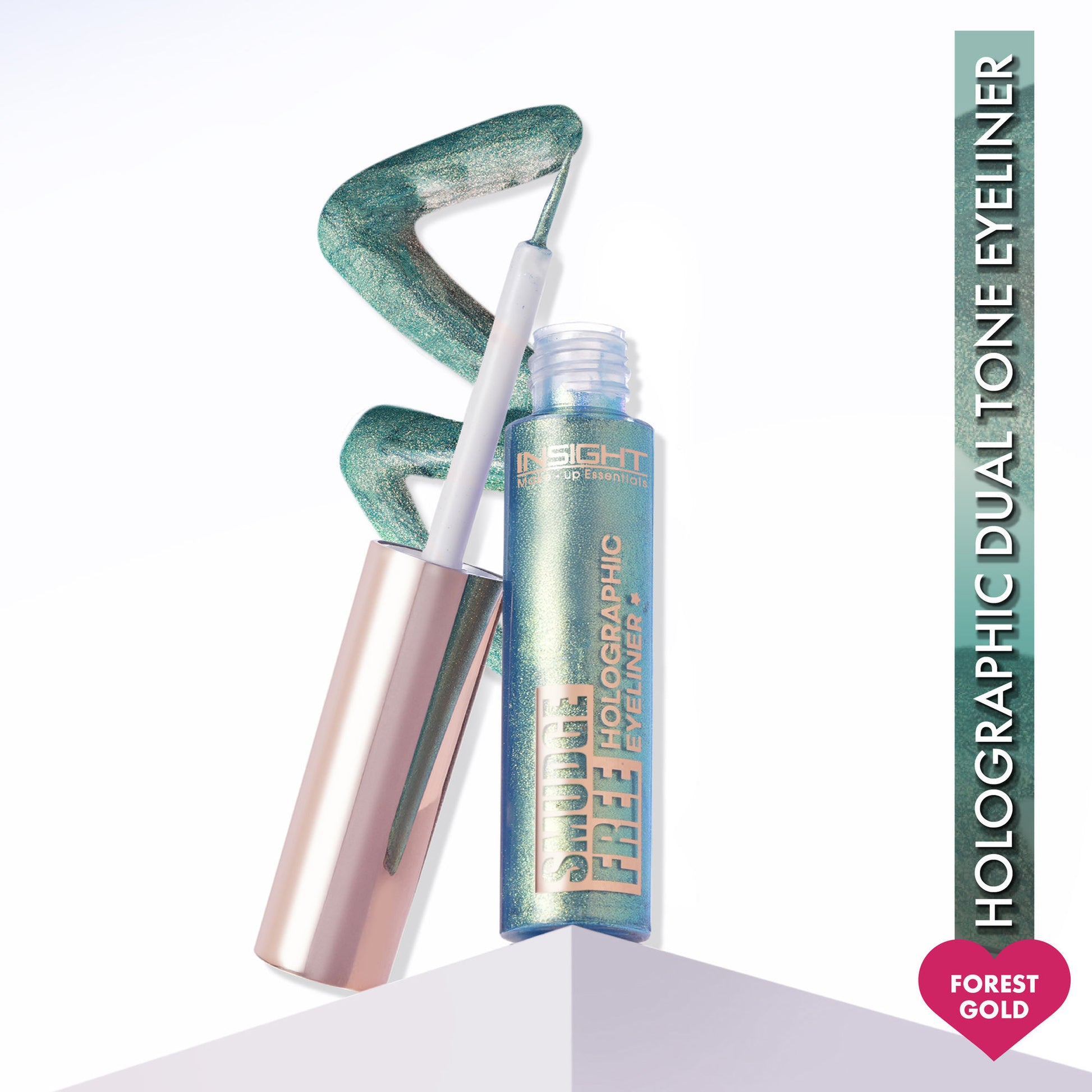 Insight Cosmetics Smudge Free Holographic Eyeliner, Dual Tone Effect - Forest Gold
