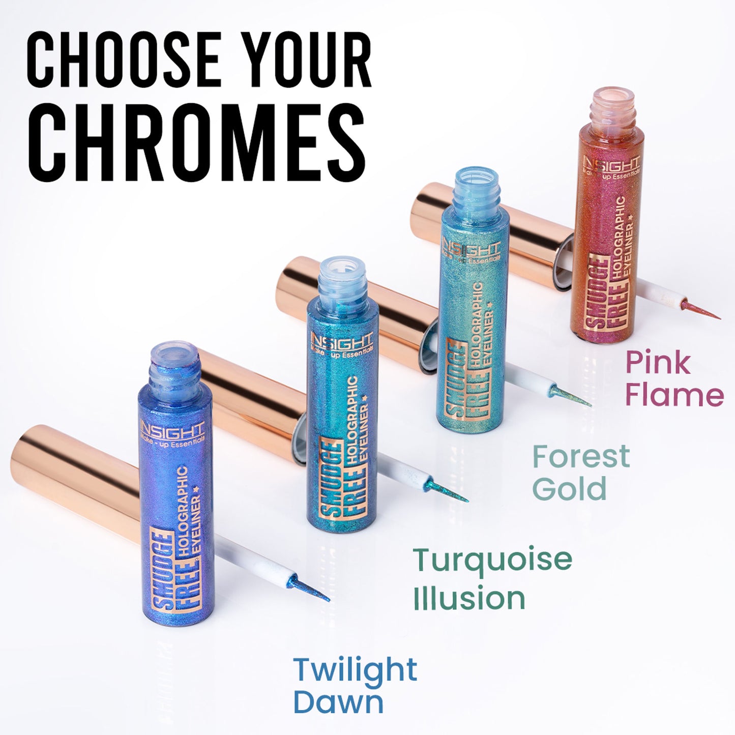Insight Cosmetics Smudge Free Holographic Eyeliner, Dual Tone Effect - Forest Gold