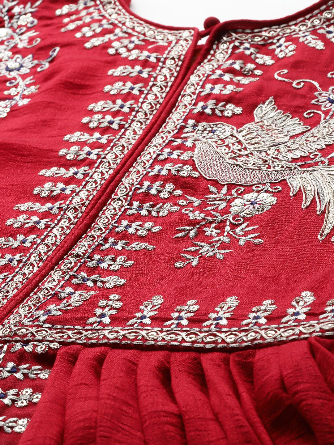 Dhiyona IE Ethnic Motifs Embroidered Empire Kurta with Trousers