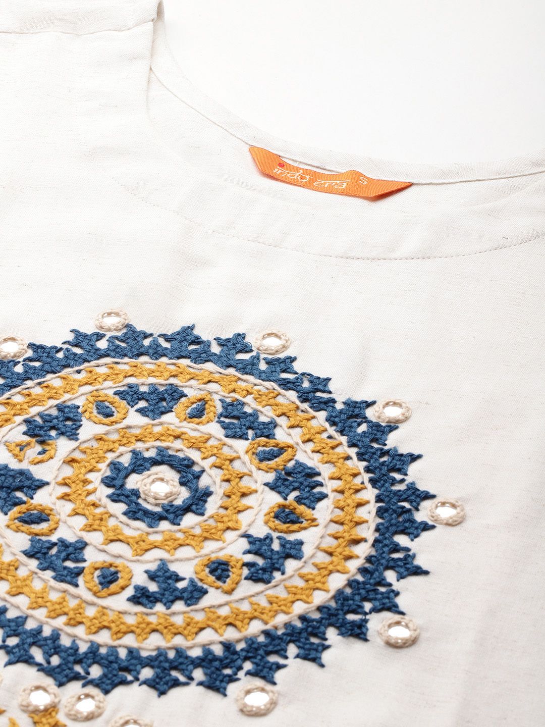 Dhiyona IE Ethnic Motifs Embroidered Mirror Work Kurta with Trousers & Dupatta