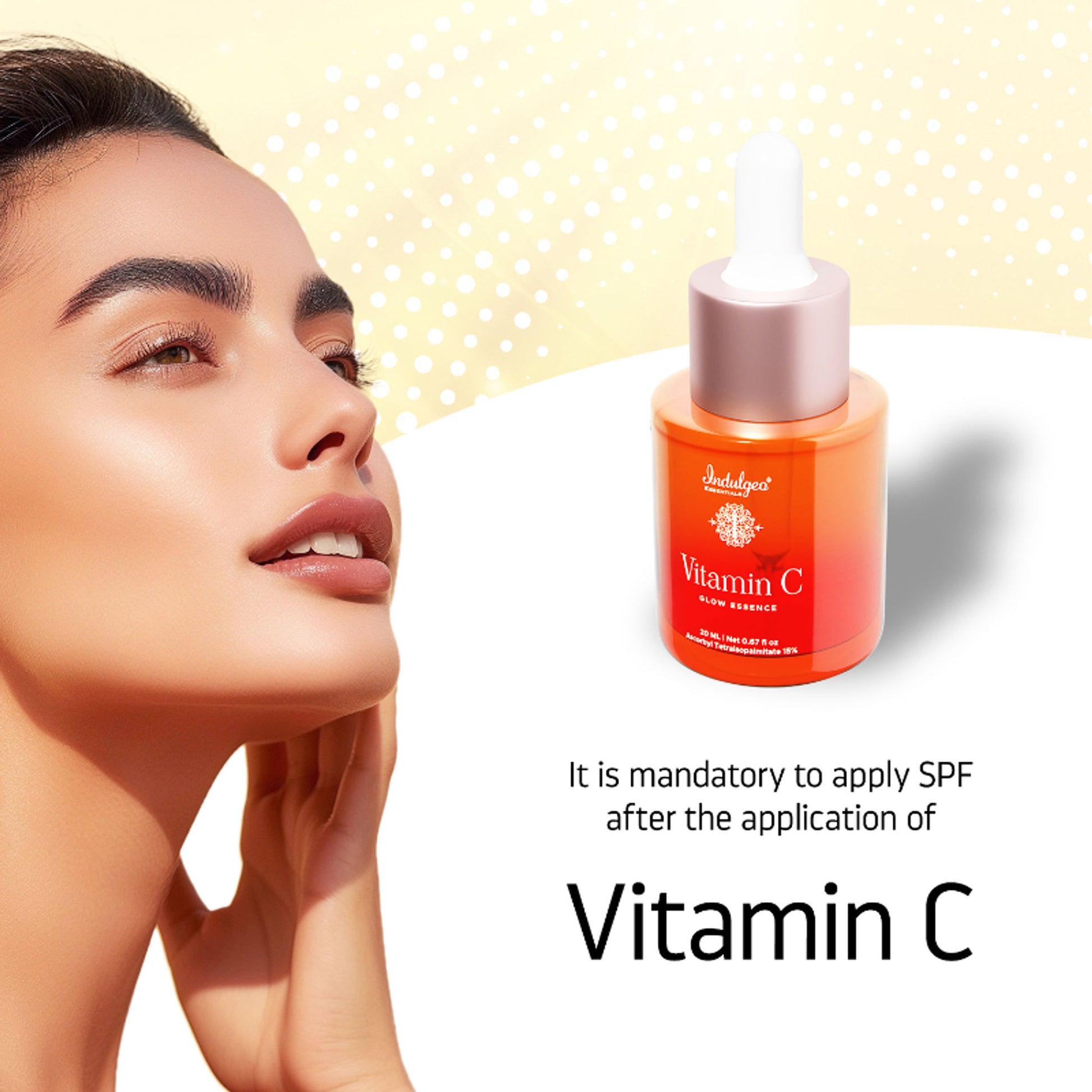 Indulgeo Essentials Vitamin C Glow Essence, Antioxidant - Rich Skin Brightening Face Serum
