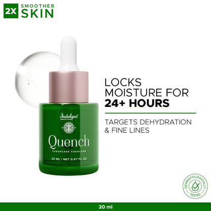 Indulgeo Essentials 100% Sugarcane Quench Squalane - Lightweight Non Sticky Moisturizing Oil