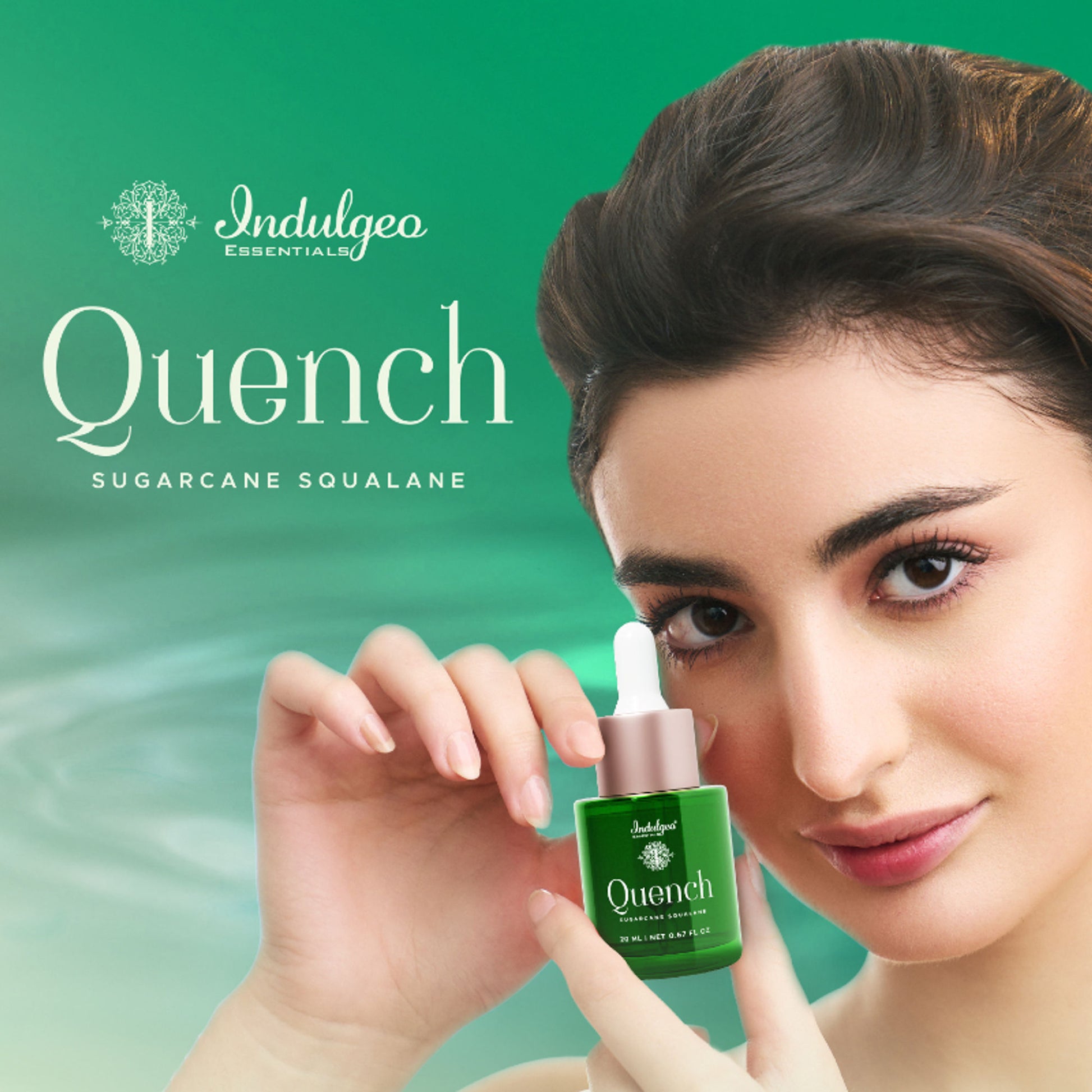 Indulgeo Essentials 100% Sugarcane Quench Squalane - Lightweight Non Sticky Moisturizing Oil