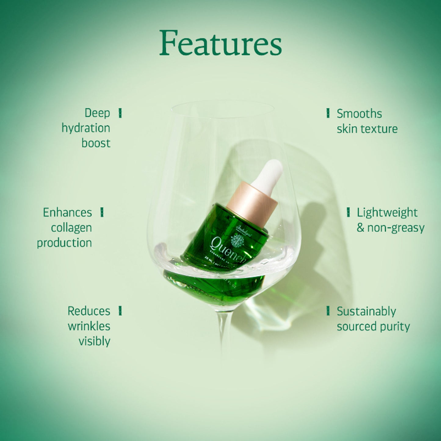 Indulgeo Essentials 100% Sugarcane Quench Squalane - Lightweight Non Sticky Moisturizing Oil