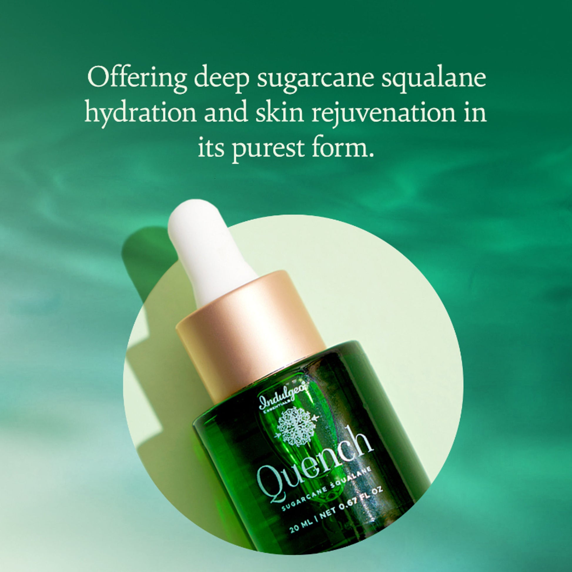 Indulgeo Essentials 100% Sugarcane Quench Squalane - Lightweight Non Sticky Moisturizing Oil