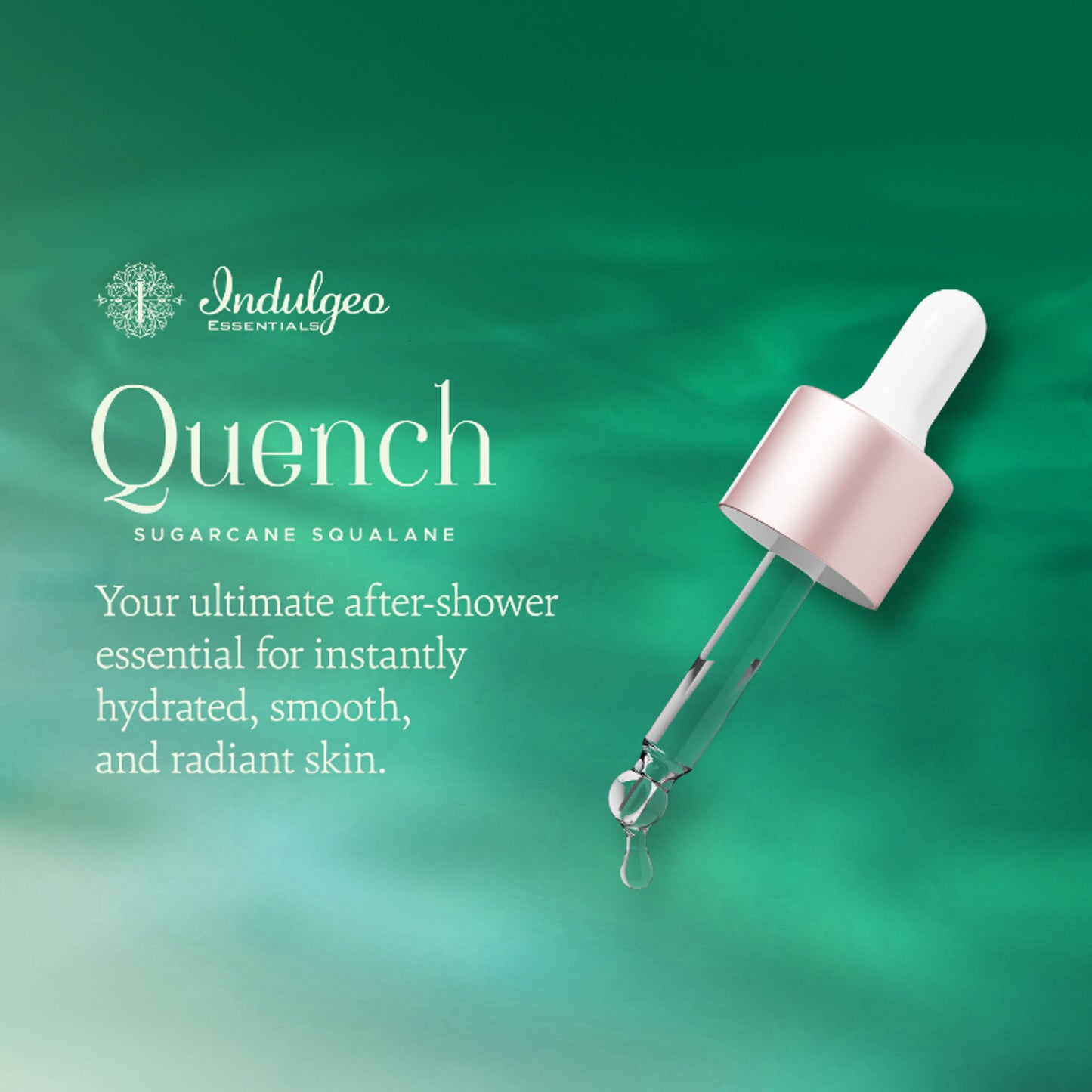 Indulgeo Essentials 100% Sugarcane Quench Squalane - Lightweight Non Sticky Moisturizing Oil