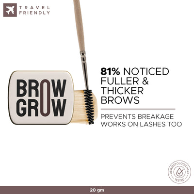 Indulgeo Essentials Brow Grow - Brow Growth Enhancer with 2 Spoolies - Promotes Eyebrow Growth