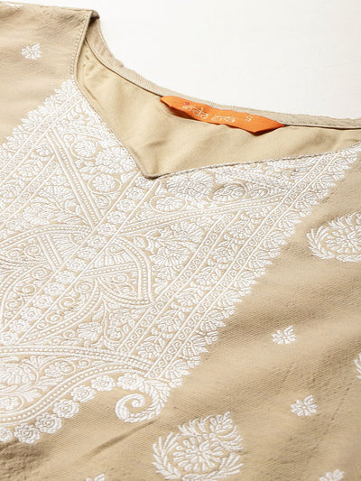 Indyancart IE Woven Design Kurta With Trousers & Dupatta