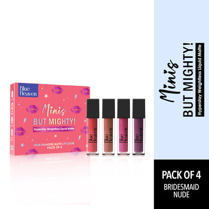 Blue Heaven Minis But Mighty Liquid Matte Lipstick Kit - Bridesmaid Nude