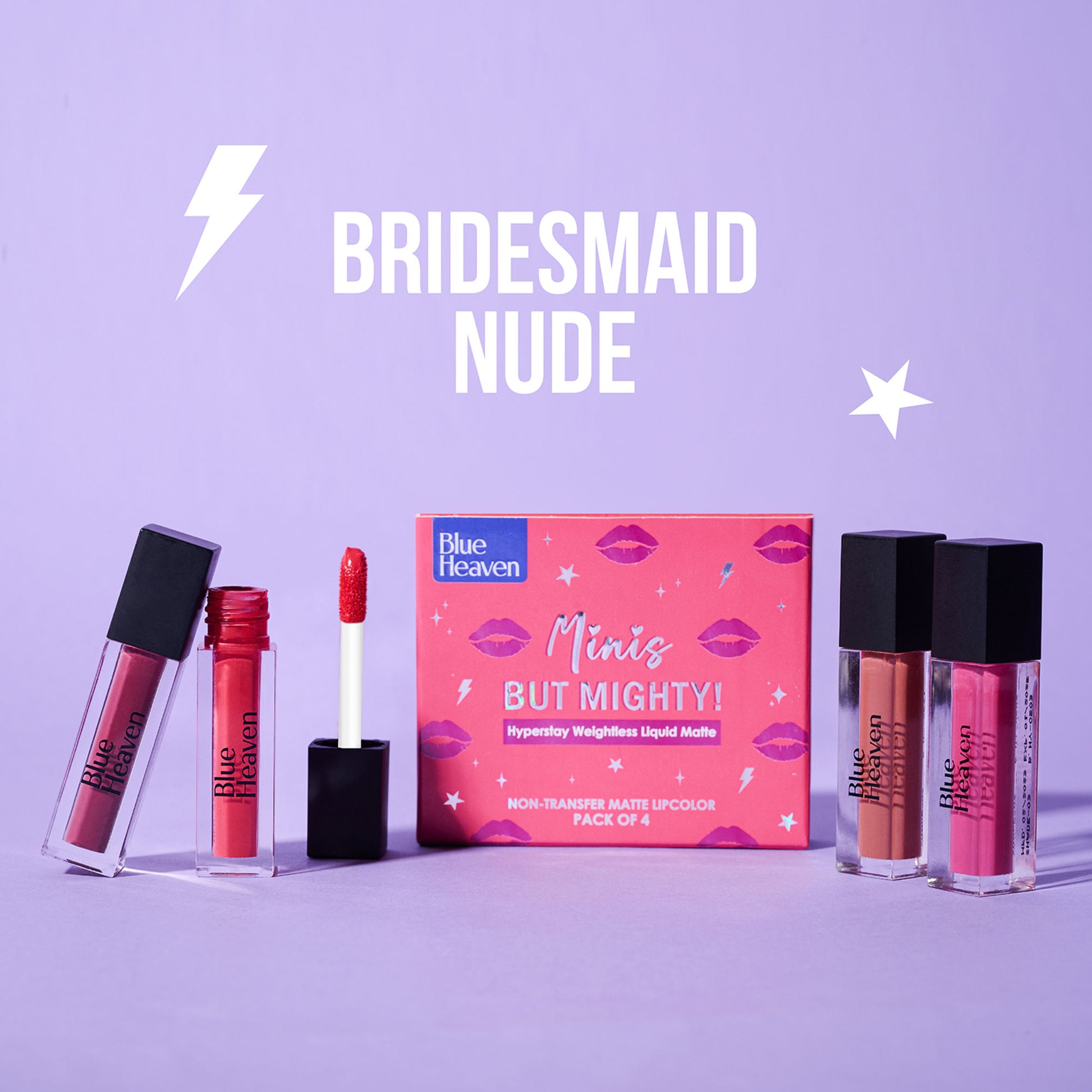 Blue Heaven Minis But Mighty Liquid Matte Lipstick Kit - Bridesmaid Nude